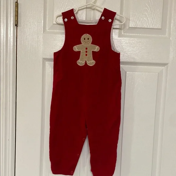 24M Red Gingerbread Overalls - Picture 6 of 6